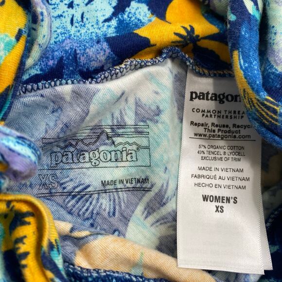 Patagonia Women's Neo Tropics Channel Blue & Yellow Lithia Skirt Size XS X-Small - Picture 3 of 8